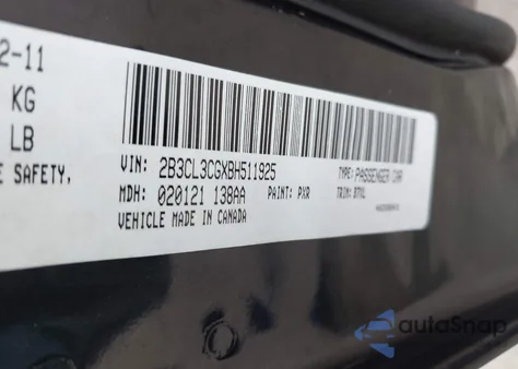 2011 Dodge Charger from USA, damaged, VIN 2B3CL3CGXBH511925